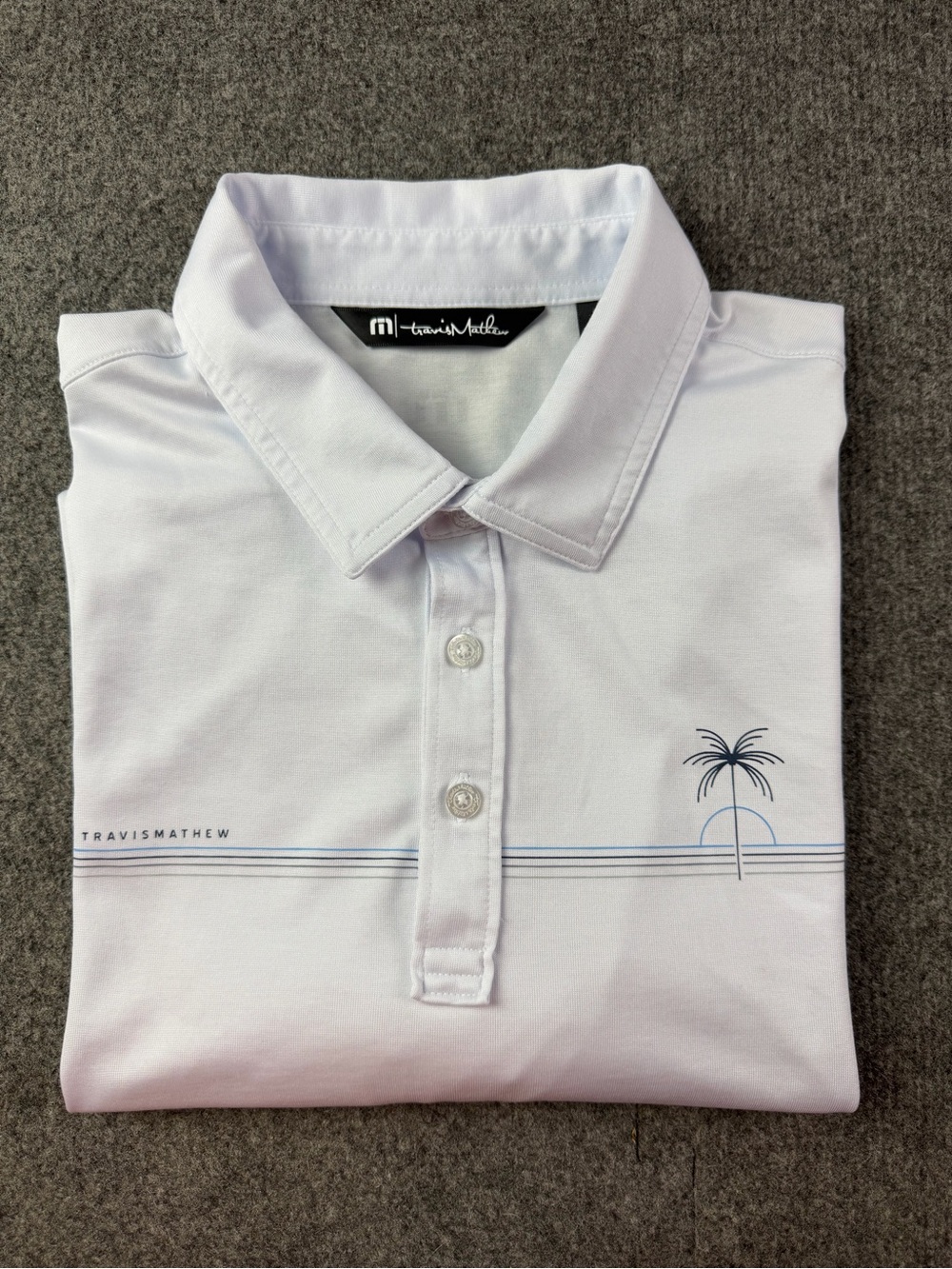 Travis Mathew Mens Pima Cotton Blend Short Sleeve Golf Polo Shirt Size M White